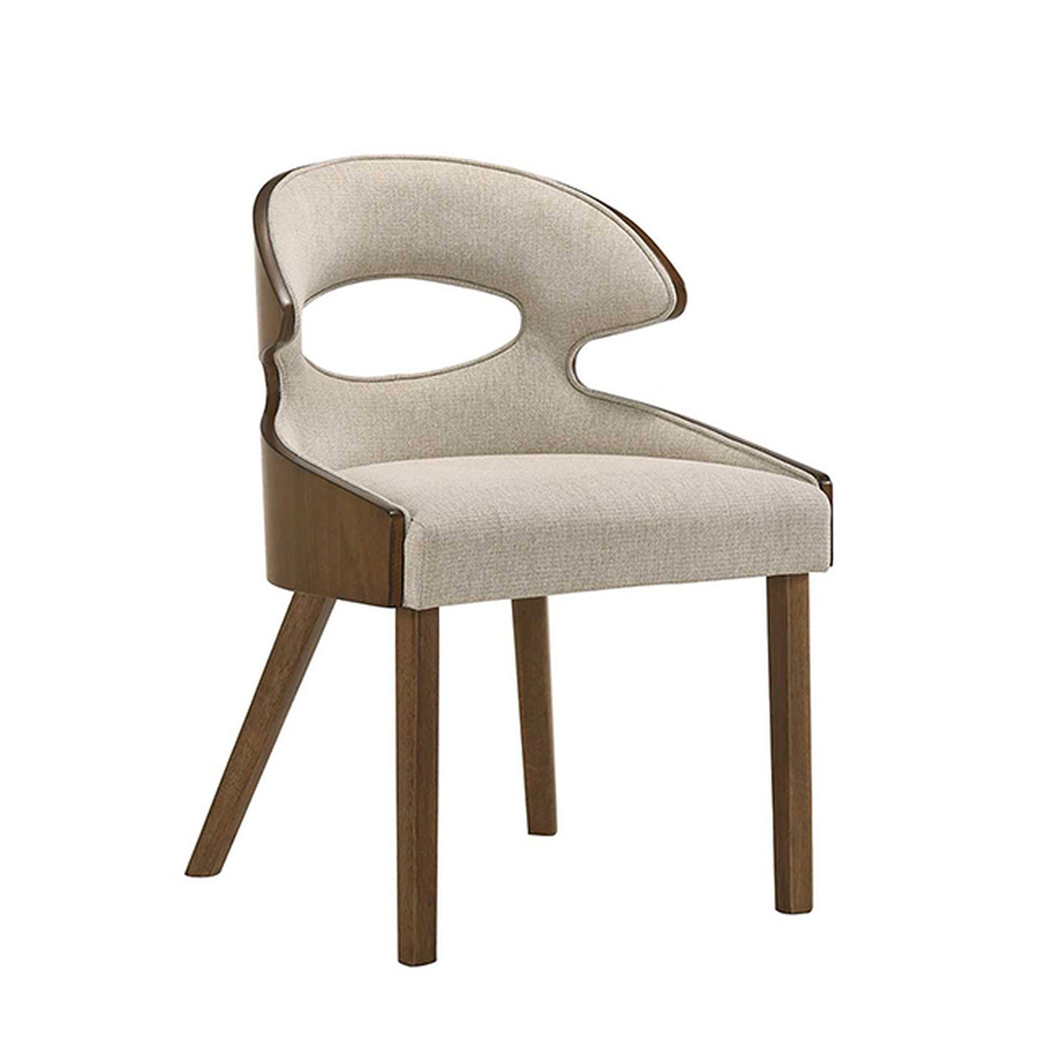 Hillerod Walnut/Beige Side Chair (Set of 2) - Ornate Home