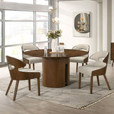 Hillerod Walnut 5 Pc. Round Dining Table Set - Ornate Home