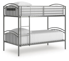 Hilletran Gray Twin over Twin Bunk Bed with Ladder - Ornate Home