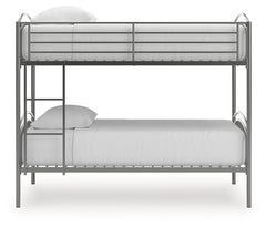 Hilletran Gray Twin over Twin Bunk Bed with Ladder - Ornate Home