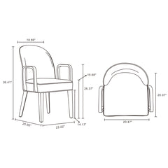 Hillman Dining Arm Chair in Light Grey - Ornate Home