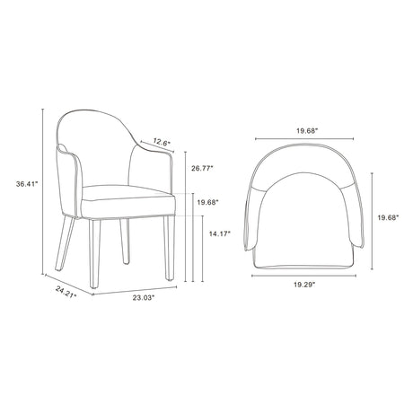 Hillman Dining Armchair 2.0 in Light Grey - Ornate Home