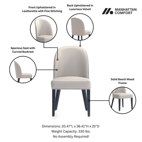 Hillman Dining Chair in Light Grey (set of 2) - Ornate Home