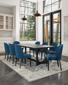 Hillman Dining Side and Arm Chairs in Light Blue - Set of 8 - Ornate Home
