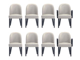 Hillman Dining Side and Arm Chairs in Light Grey - Set of 8 - Ornate Home