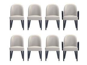 Hillman Dining Side and Arm Chairs in Light Grey - Set of 8 - Ornate Home