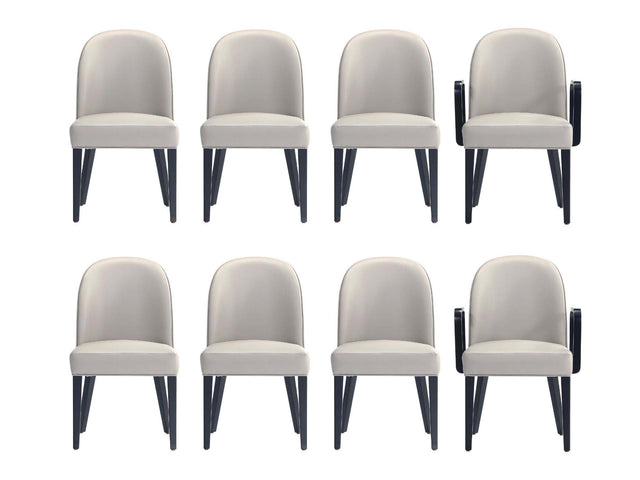 Hillman Dining Side and Arm Chairs in Light Grey - Set of 8 - Ornate Home