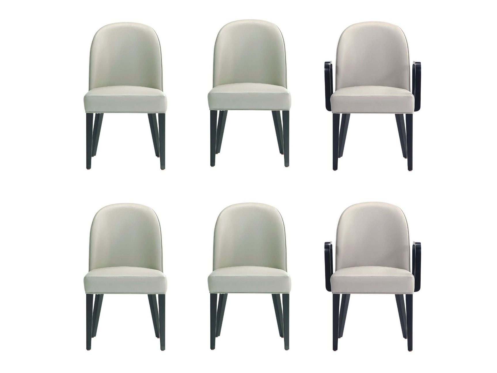 Hillman Dining Side and Arm Chairs in Light Grey (set of 6) - Ornate Home
