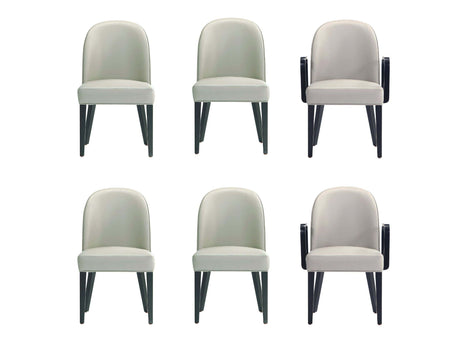 Hillman Dining Side and Arm Chairs in Light Grey (set of 6) - Ornate Home