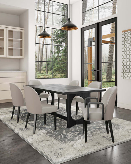 Hillman Dining Side and Arm Chairs in Light Grey (set of 6) - Ornate Home