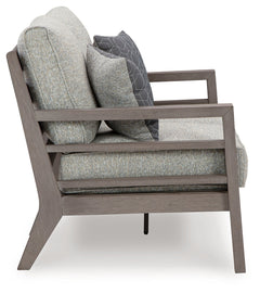 Hillside Barn Gray/Brown Outdoor Loveseat with Cushion - Ornate Home