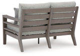 Hillside Barn Gray/Brown Outdoor Loveseat with Cushion - Ornate Home