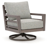 Hillside Barn Gray/Brown Outdoor Swivel Lounge with Cushion - Ornate Home
