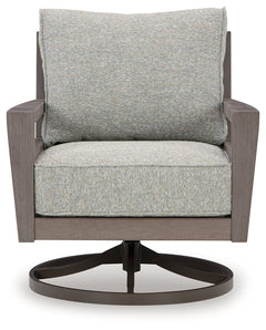 Hillside Barn Gray/Brown Outdoor Swivel Lounge with Cushion - Ornate Home