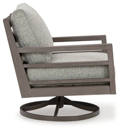 Hillside Barn Gray/Brown Outdoor Swivel Lounge with Cushion - Ornate Home