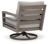 Hillside Barn Gray/Brown Outdoor Swivel Lounge with Cushion - Ornate Home