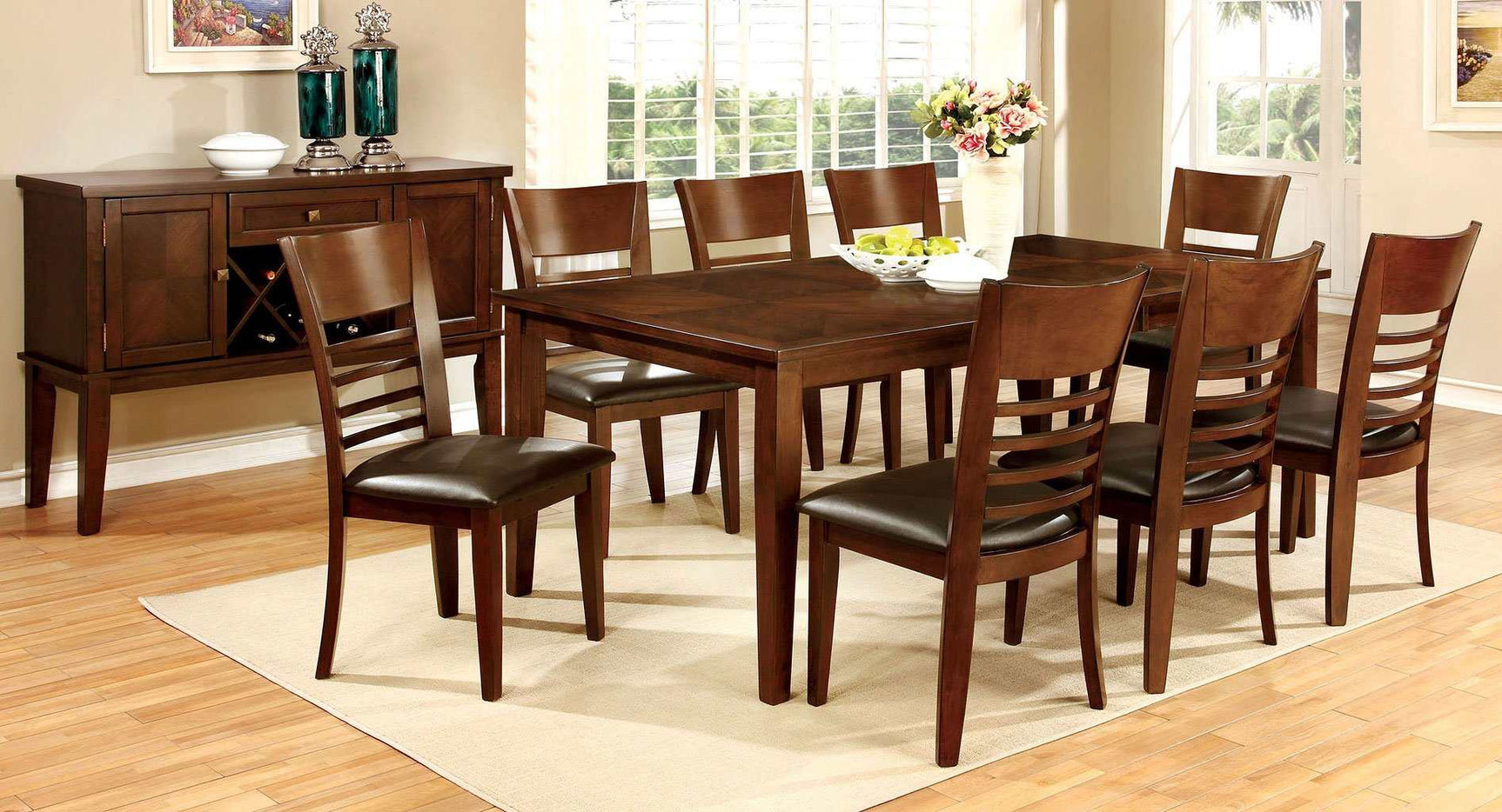 Hillsview Brown Cherry & Espresso Dining Table w/ 18" Extension - Ornate Home
