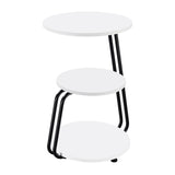 Hilly White and Black 3-tier Round Accent Side Table - Ornate Home
