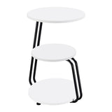 Hilly White and Black 3-tier Round Accent Side Table - Ornate Home