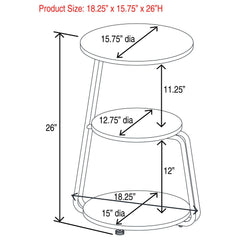 Hilly White and Black 3-tier Round Accent Side Table - Ornate Home