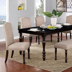 Hilma Beige/Espresso Dining Table - Ornate Home