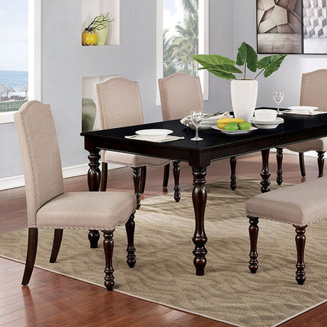 Hilma Beige/Espresso Dining Table - Ornate Home