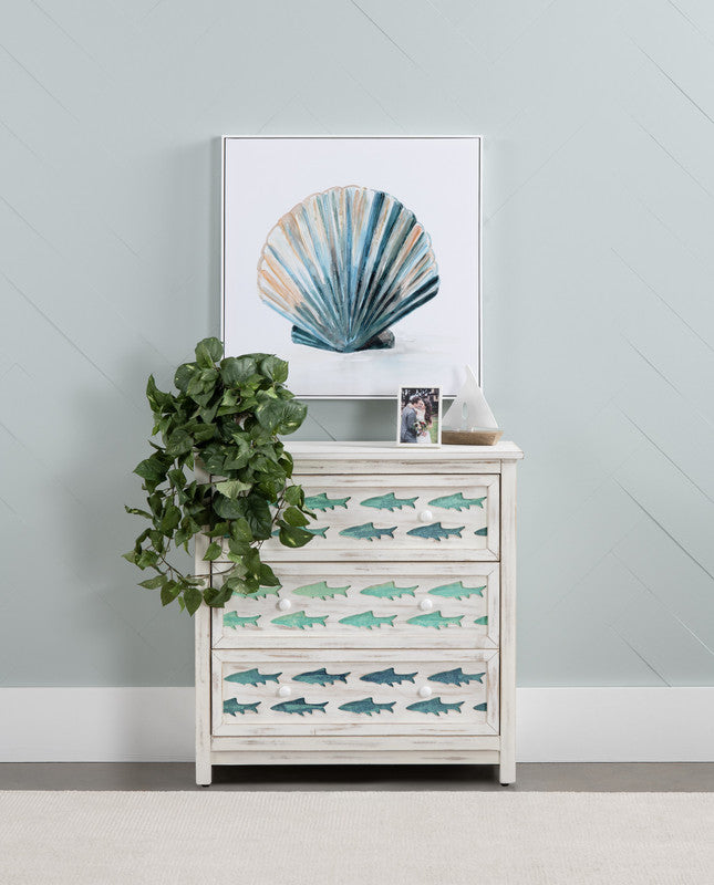 Hilton Head White/Blue Chest - Ornate Home
