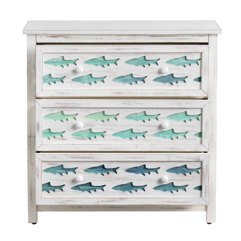 Hilton Head White/Blue Chest - Ornate Home