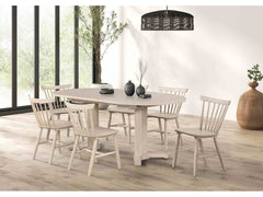 Hines White Oak 7 Pc. Oval Dining Set - Ornate Home