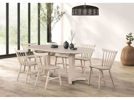 Hines White Oak 7 Pc. Oval Dining Set - Ornate Home