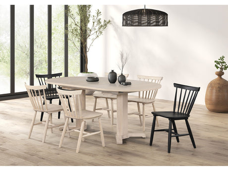 Hines White Oak 7 Piece Dining Set - Ornate Home