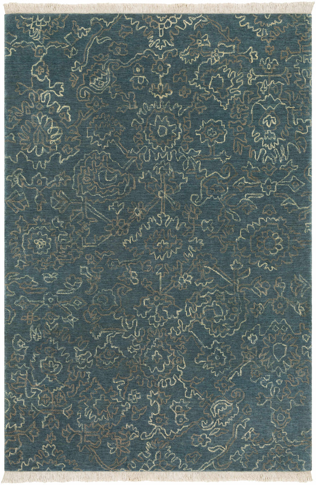 Hinkle Teal Premium Wool Carpet - Clearance - Ornate Home