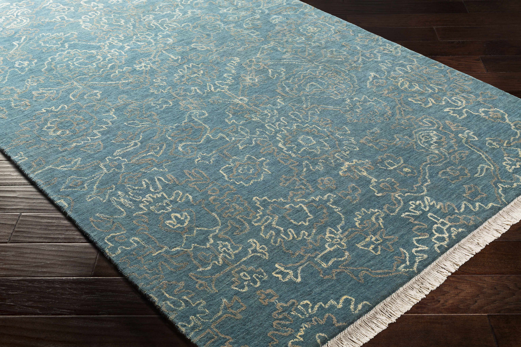 Hinkle Teal Premium Wool Carpet - Clearance - Ornate Home