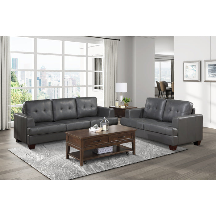 Hinsall Gray Loveseat - Ornate Home