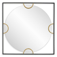 Hinson Black/Gold Square Mirror - Ornate Home