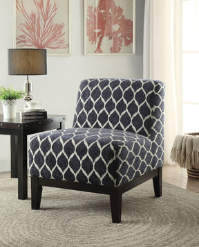 Hinte Dark Blue Accent Chair - Ornate Home