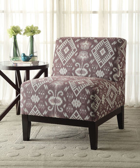 Hinte Dark Brown/Multi-color Accent Chair - Ornate Home