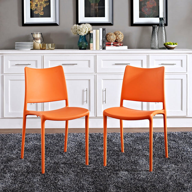 Hipster Orange Dining Side Chair (Set of 2) - Ornate Home