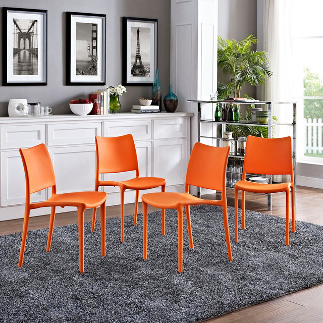 Hipster Orange Dining Side Chair (Set of 4) - Ornate Home
