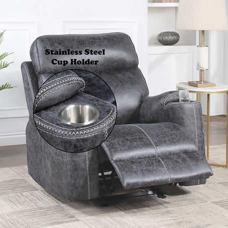 Hirah Dark Gray Motion Glider Recliner - Ornate Home