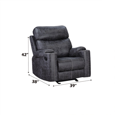 Hirah Dark Gray Motion Glider Recliner - Ornate Home