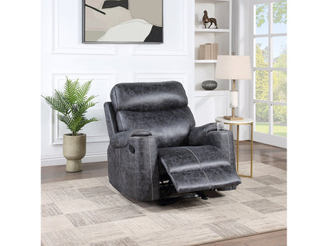 Hirah Dark Gray Motion Glider Recliner - Ornate Home