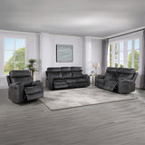 Hirah Dark Gray Motion Loveseat W/Console & Usb Port - Ornate Home