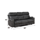 Hirah Dark Gray Motion Sofa - Ornate Home