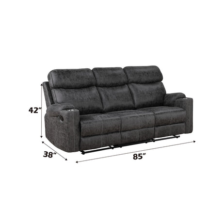 Hirah Dark Gray Motion Sofa - Ornate Home