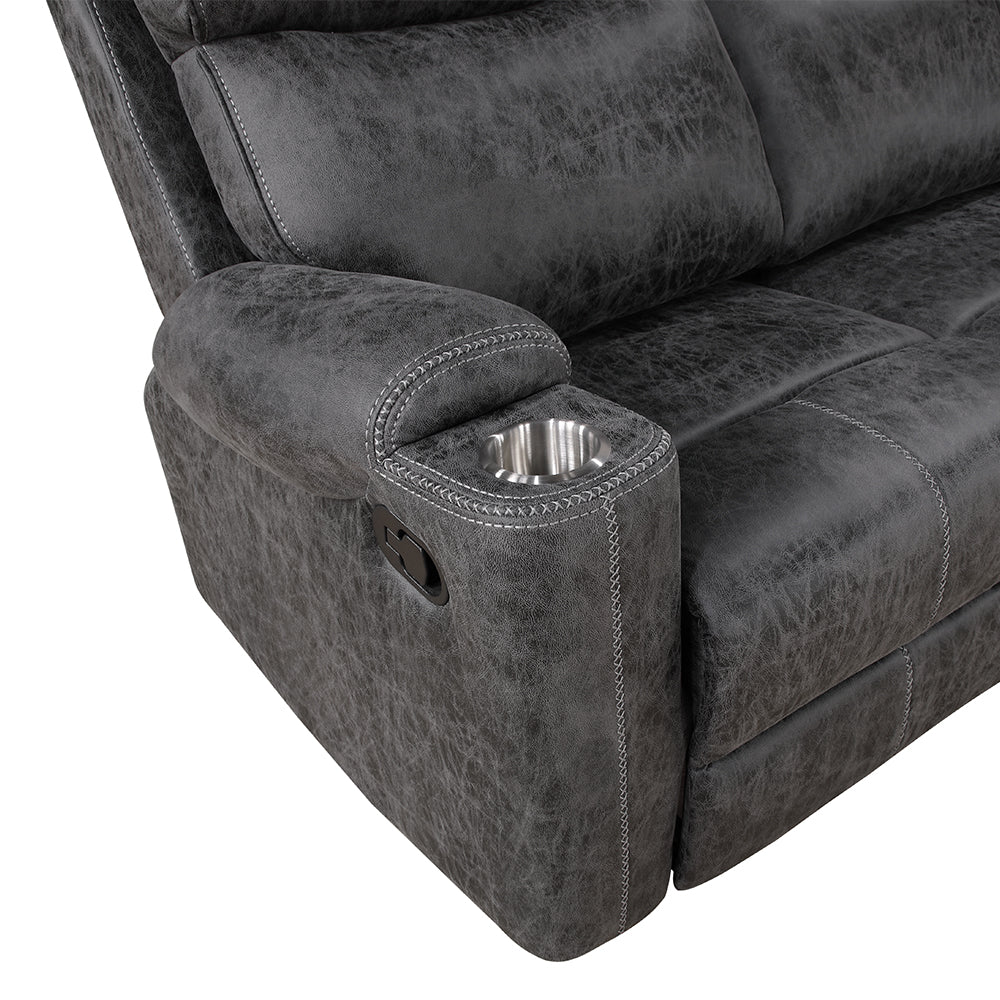 Hirah Dark Gray Motion Sofa - Ornate Home