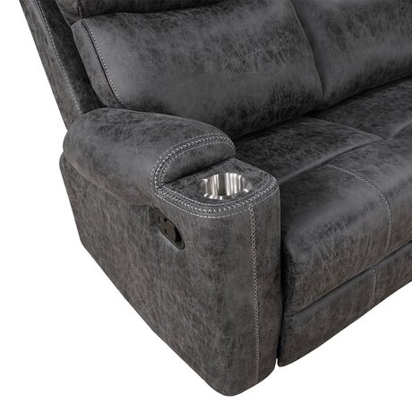 Hirah Dark Gray Motion Sofa - Ornate Home