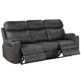 Hirah Dark Gray Motion Sofa - Ornate Home