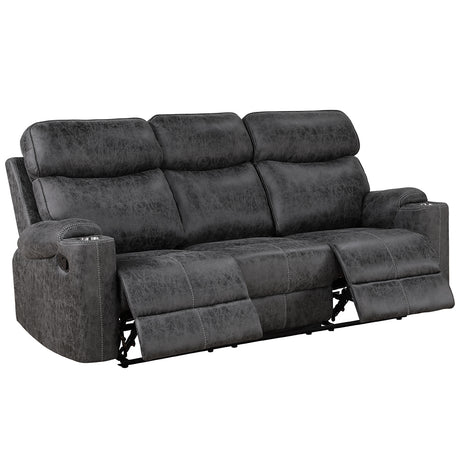 Hirah Dark Gray Motion Sofa - Ornate Home