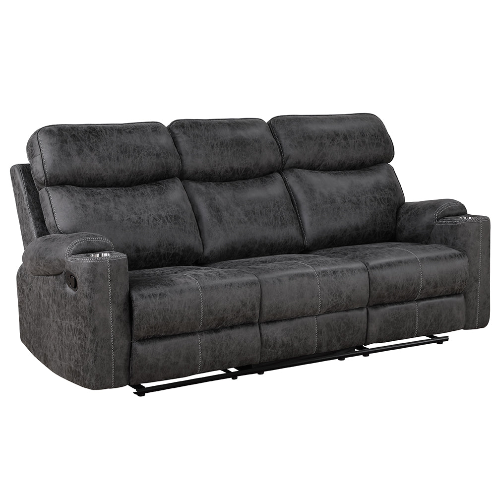 Hirah Dark Gray Motion Sofa - Ornate Home
